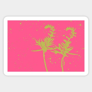 Coral Bean Pink Yellow Abstract Sticker